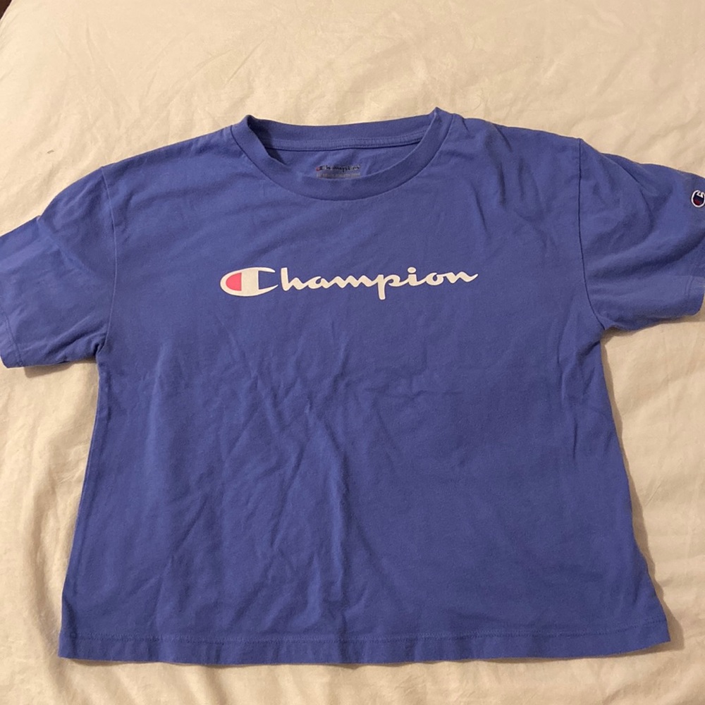 champion girls blue tee shirt